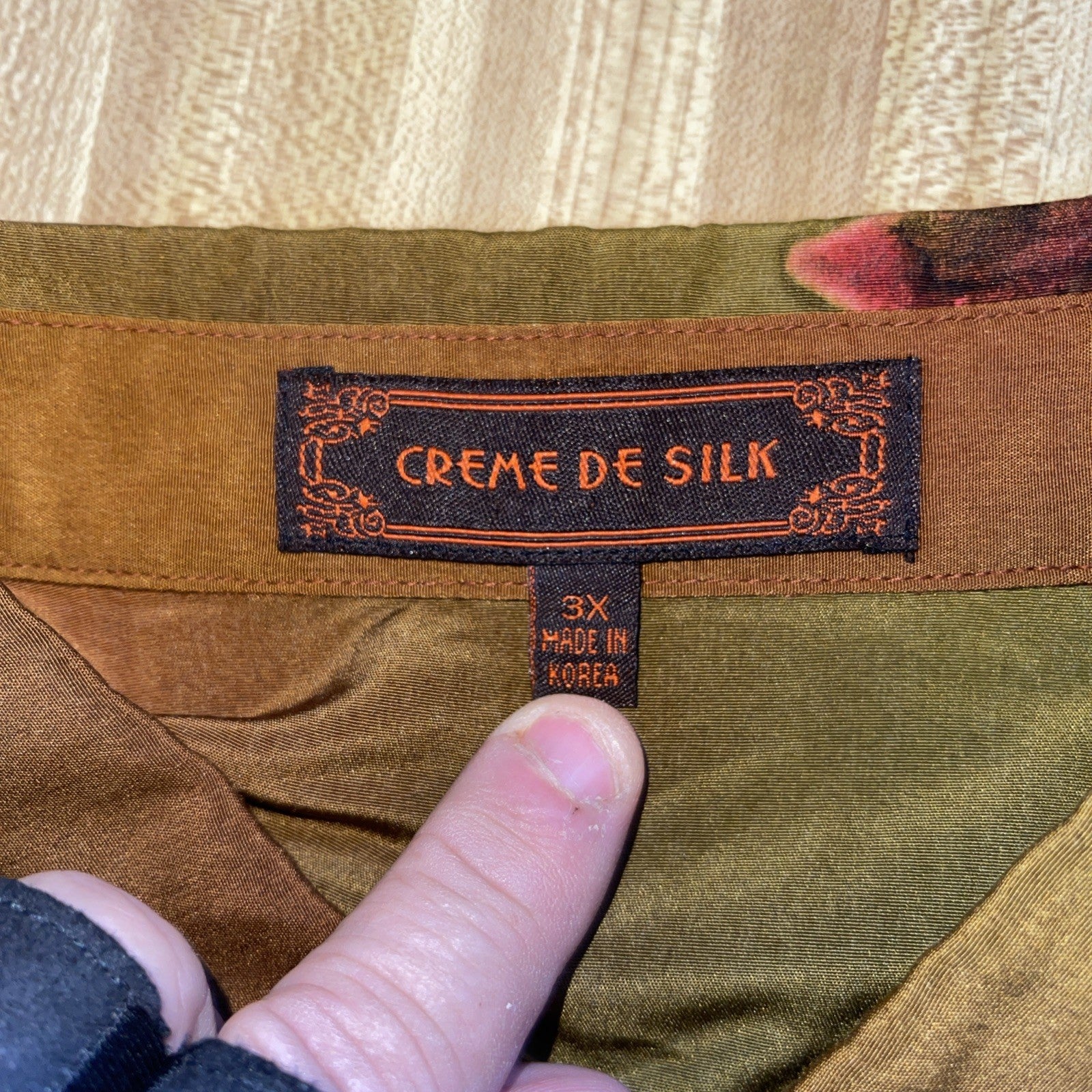 Vintage Crème De Silk Button Up 3XL