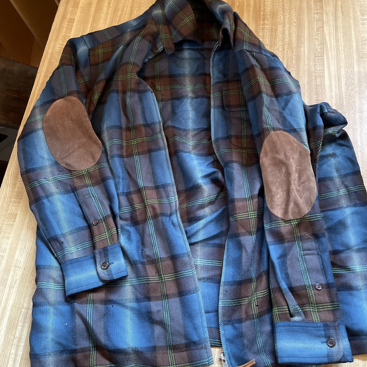 Lauren Ralph Lauren Wool Flannel Shacket Medium Has Holes
