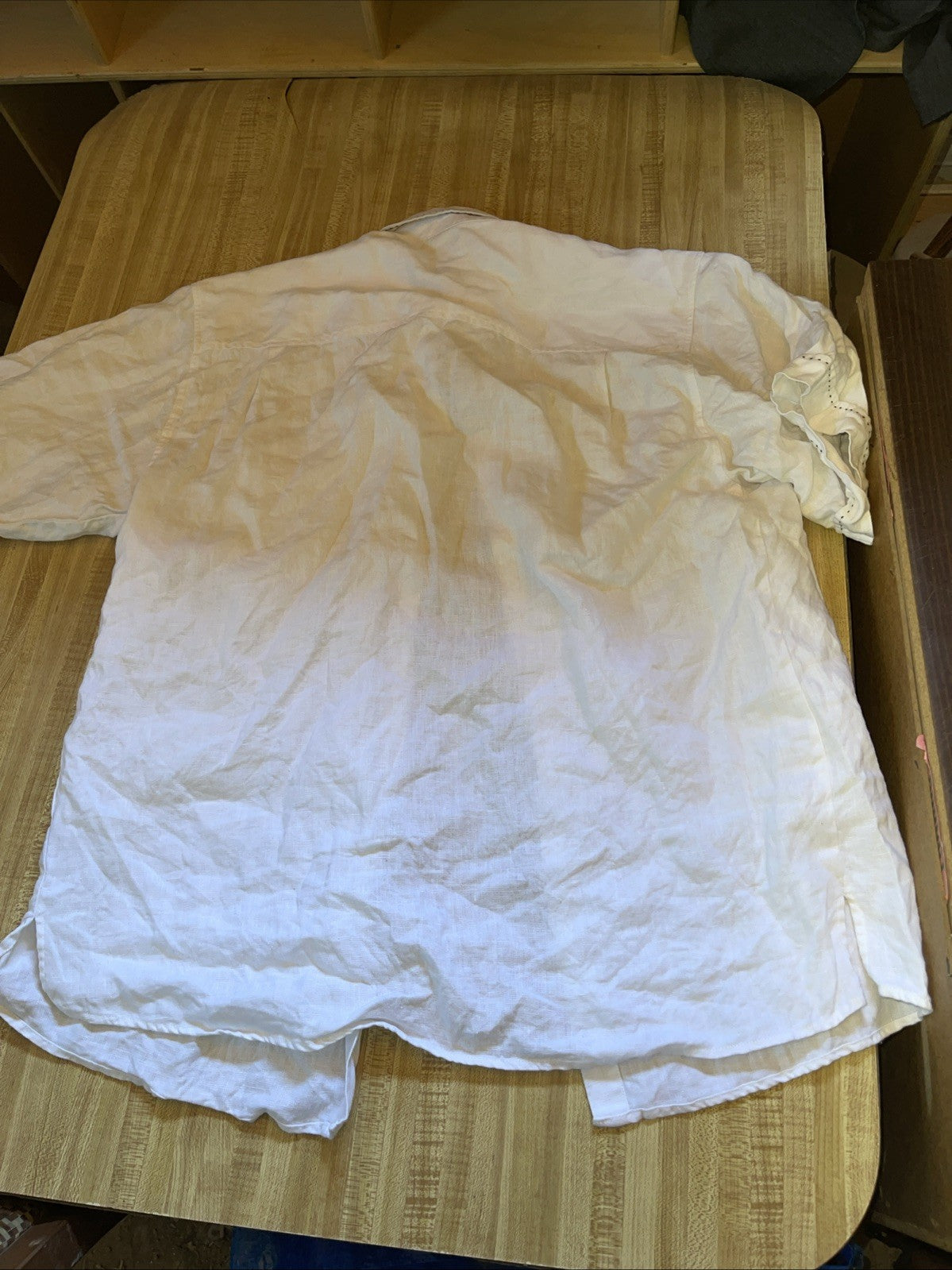 Crème De Silk Linen Shirt Large 