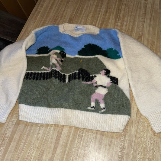 Vintage Braemar Tennis Players Sweater Small 