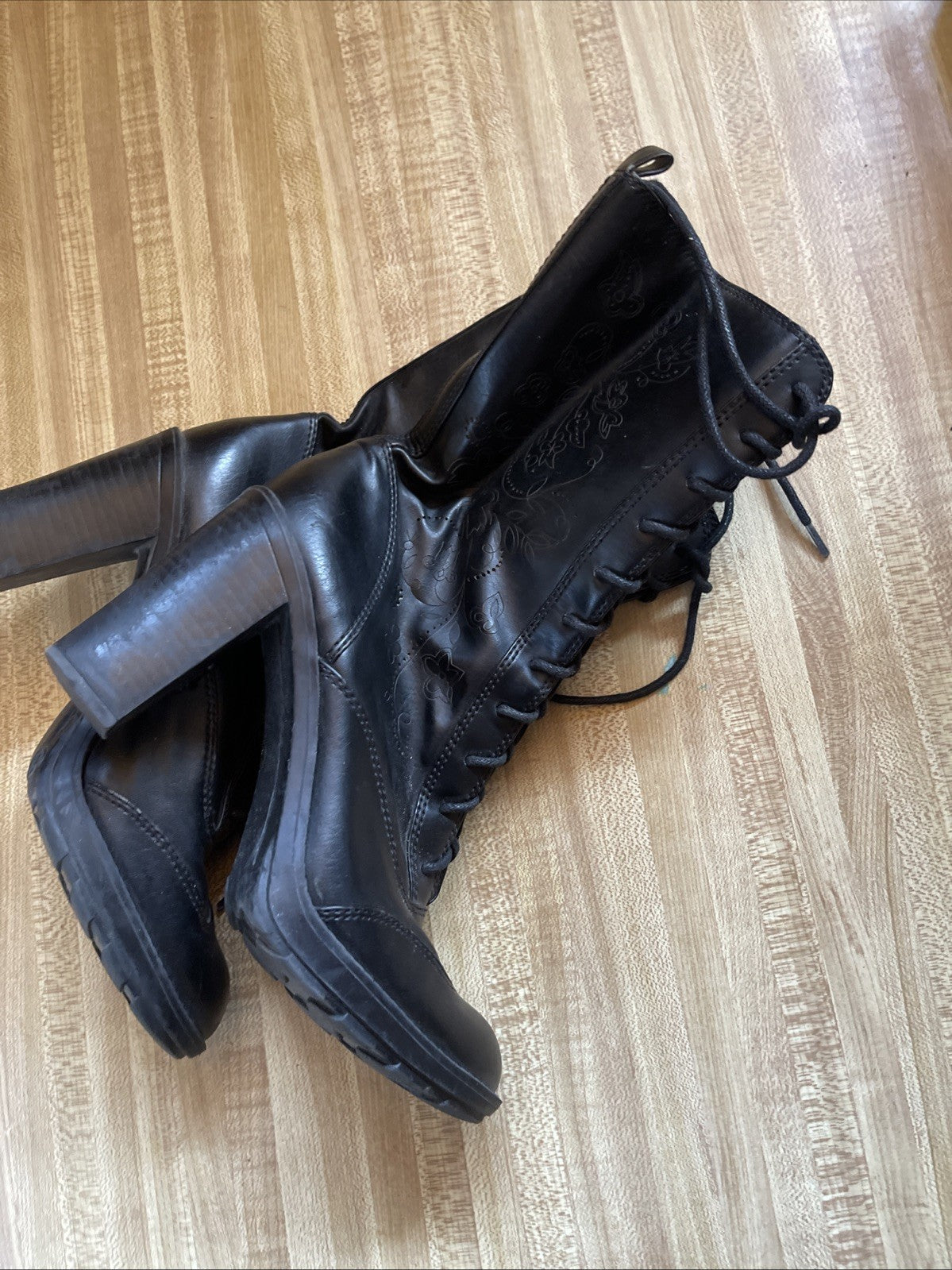 Arizona Side Zip Lace Up Boots 8