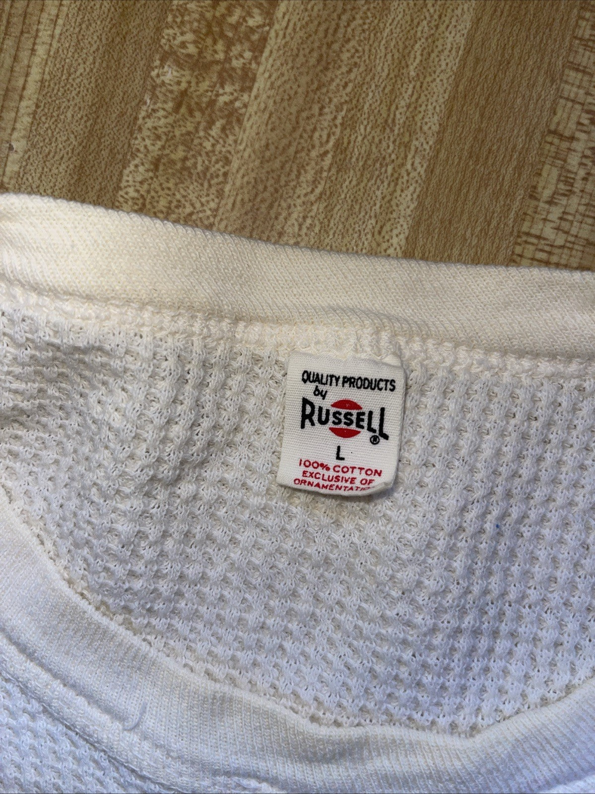 Vintage Russell Thermal Shirt Large 