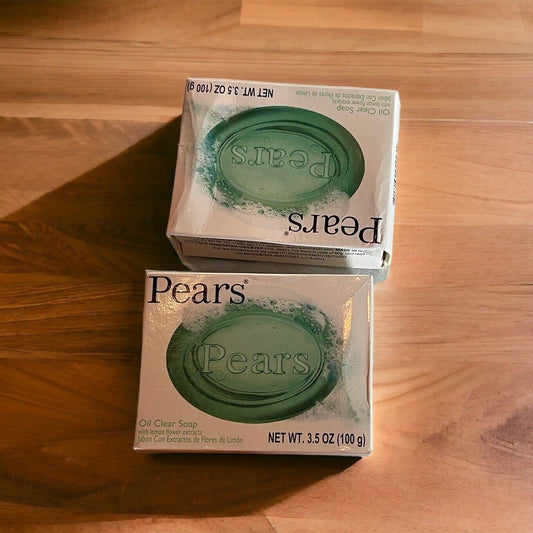 SET OF 2 Pears Transparent Glycerin Bar Soaps 3.53 Oz Each Green