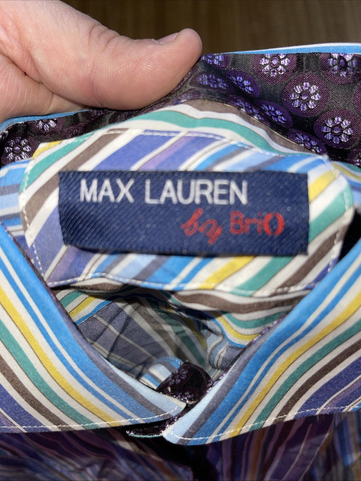 Max Lauren By Brio Dress Shirt Large 
