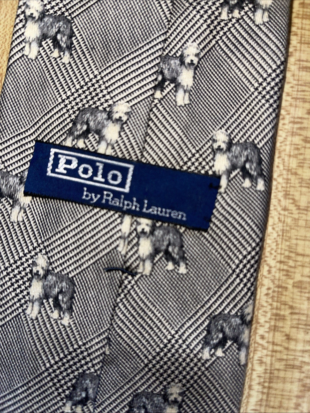 Vintage Polo Ralph Lauren Dog All Over Print Silk Tie