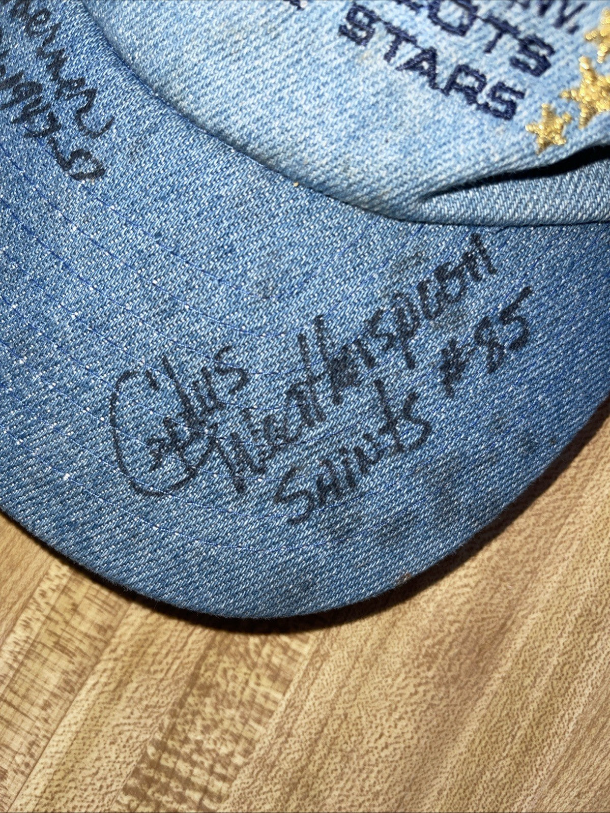 Denim Edgewater Casino SnapBack Autographed By Several Former NFL Players 