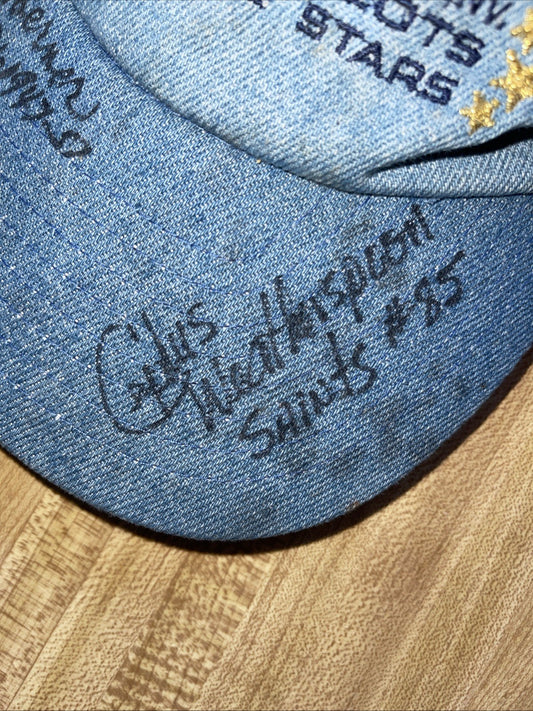 Denim Edgewater Casino SnapBack Autographed By Several Former NFL Players 