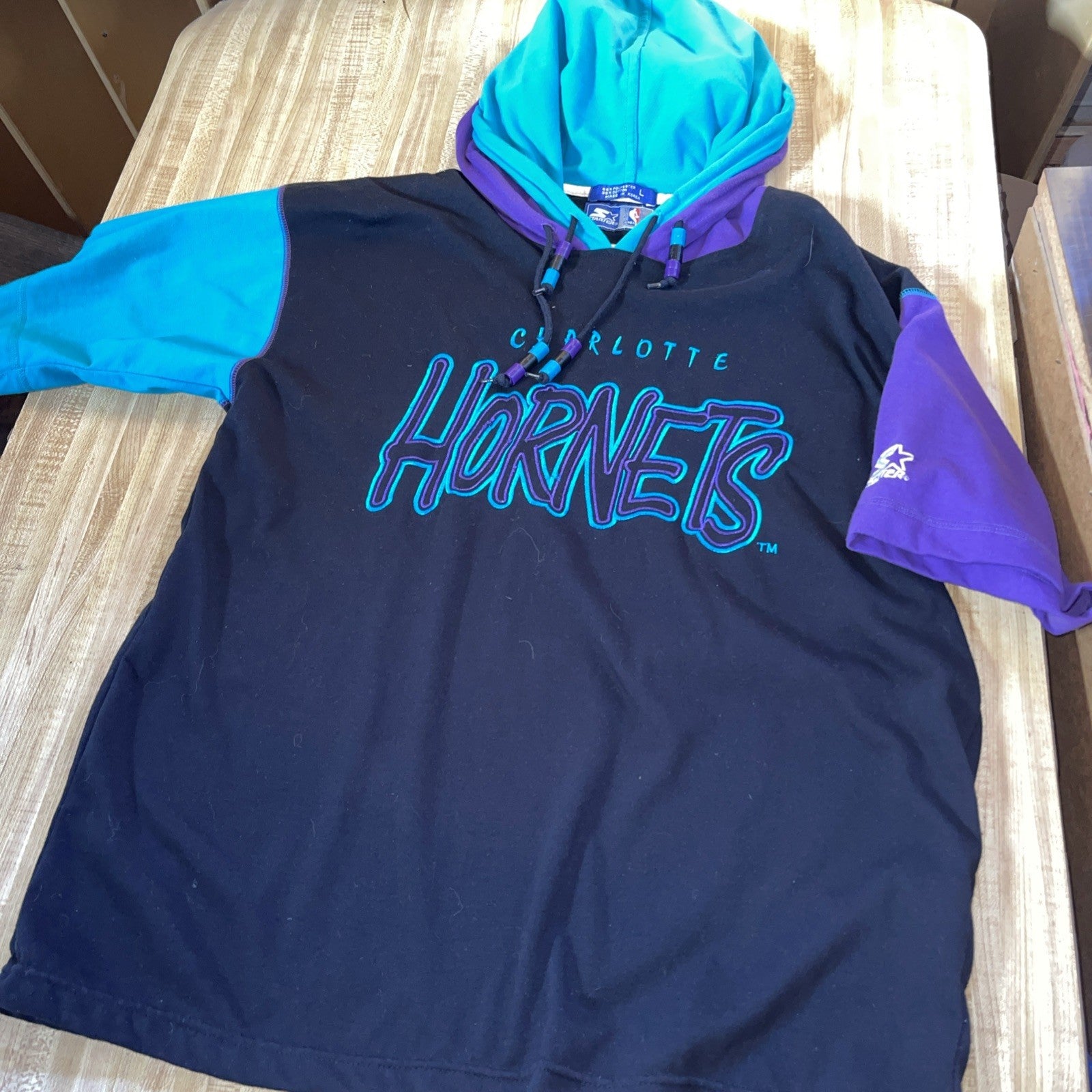 Vintage Starter Charlotte Hornets Hoodie Large 