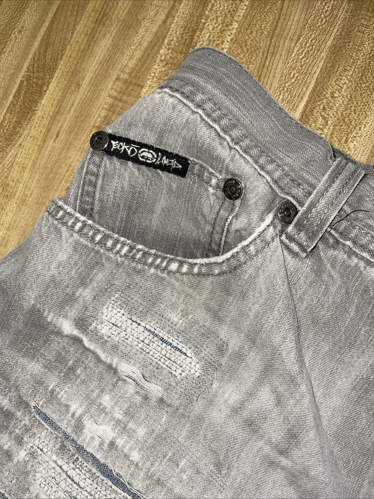 Ecko Unltd Jorts 40 Distressed Y2K Hiphop Streetwear 