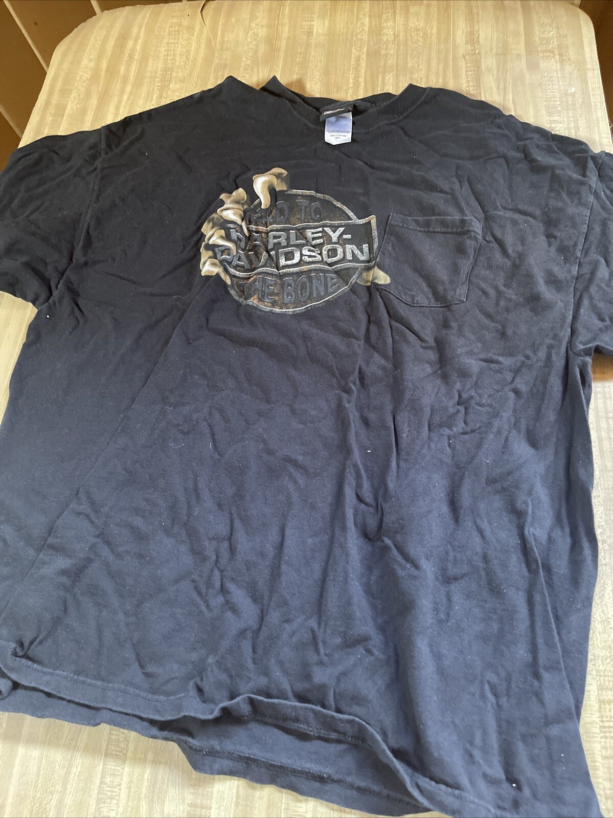 Bad To The Bone Harley Davidson Pocket T Shirt 3XL