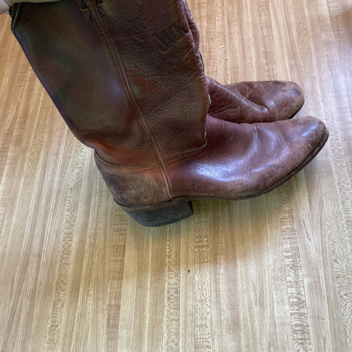 Jack Daniels Boots Old NO. 7  Leather Brown Western Cowboy Boots Men's Size 10