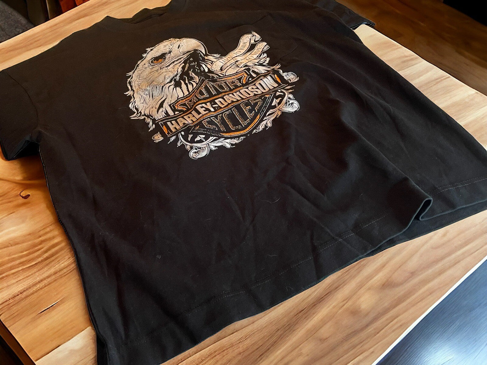 Harley Davidson Cowboy Killer Pocket Tee Large