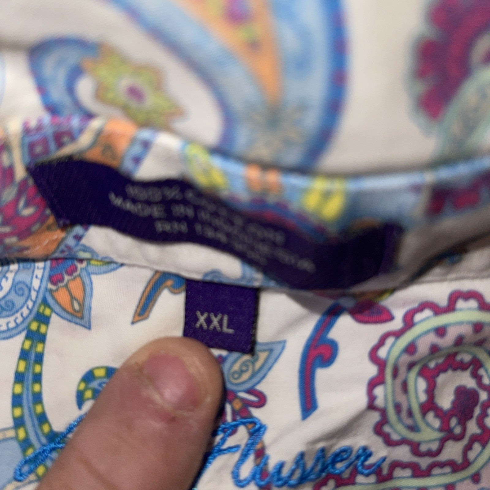 Alan Flusser Button Up AOP XXL 
