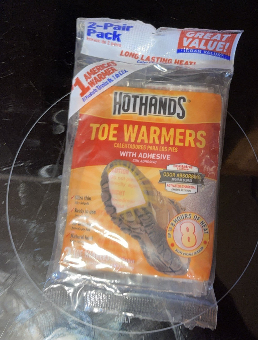 HotHands 2-Pair of Toe Warmers - Odor Absorbing - 8 Hours of Heat - EXP 2026