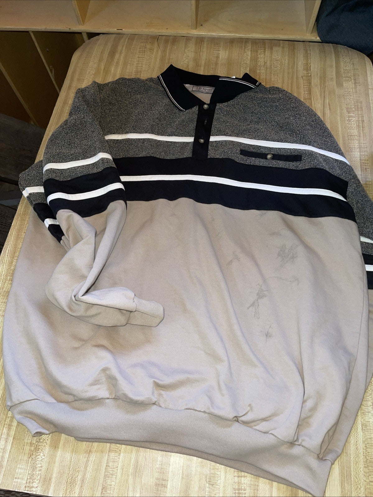 Vintage LD Sport Rugby Polo 3XLT  Stains