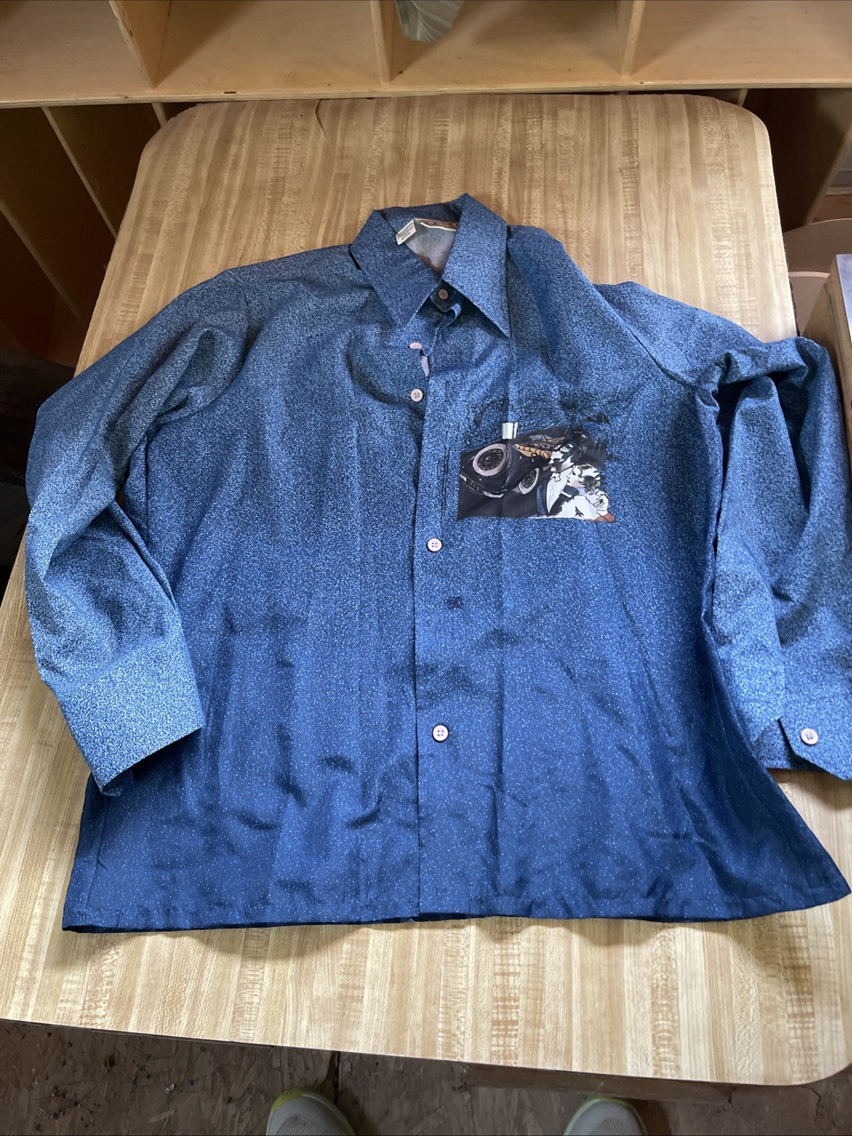 Vintage Landmark Brand Button Up Shirt Large 