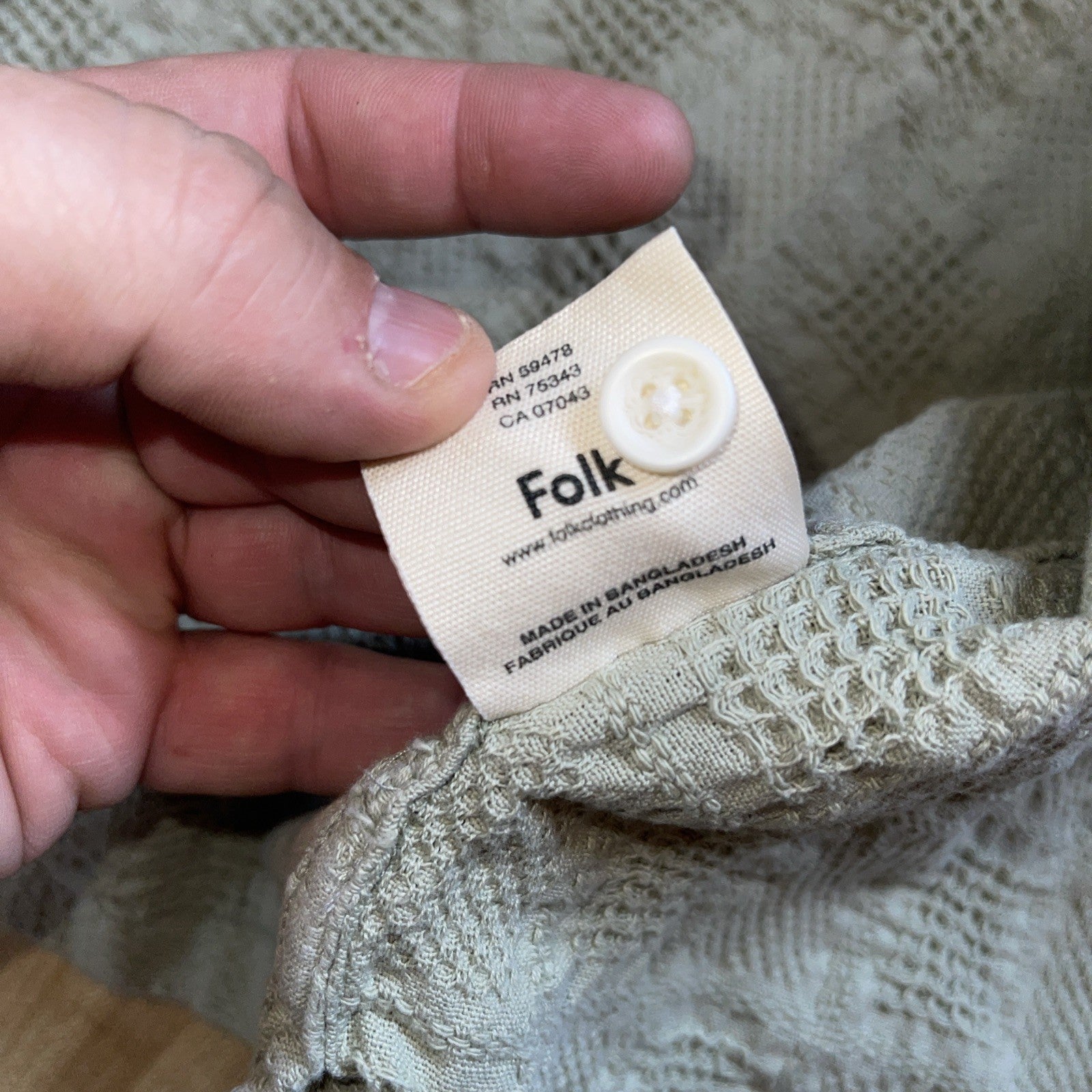Folk Button Up Shirt Medium 