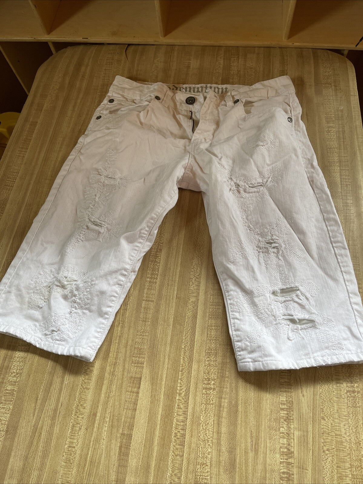 Redemption Jorts 32 Distressed Flap Pocket