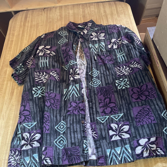 go barefoot hawaiian shirt XL