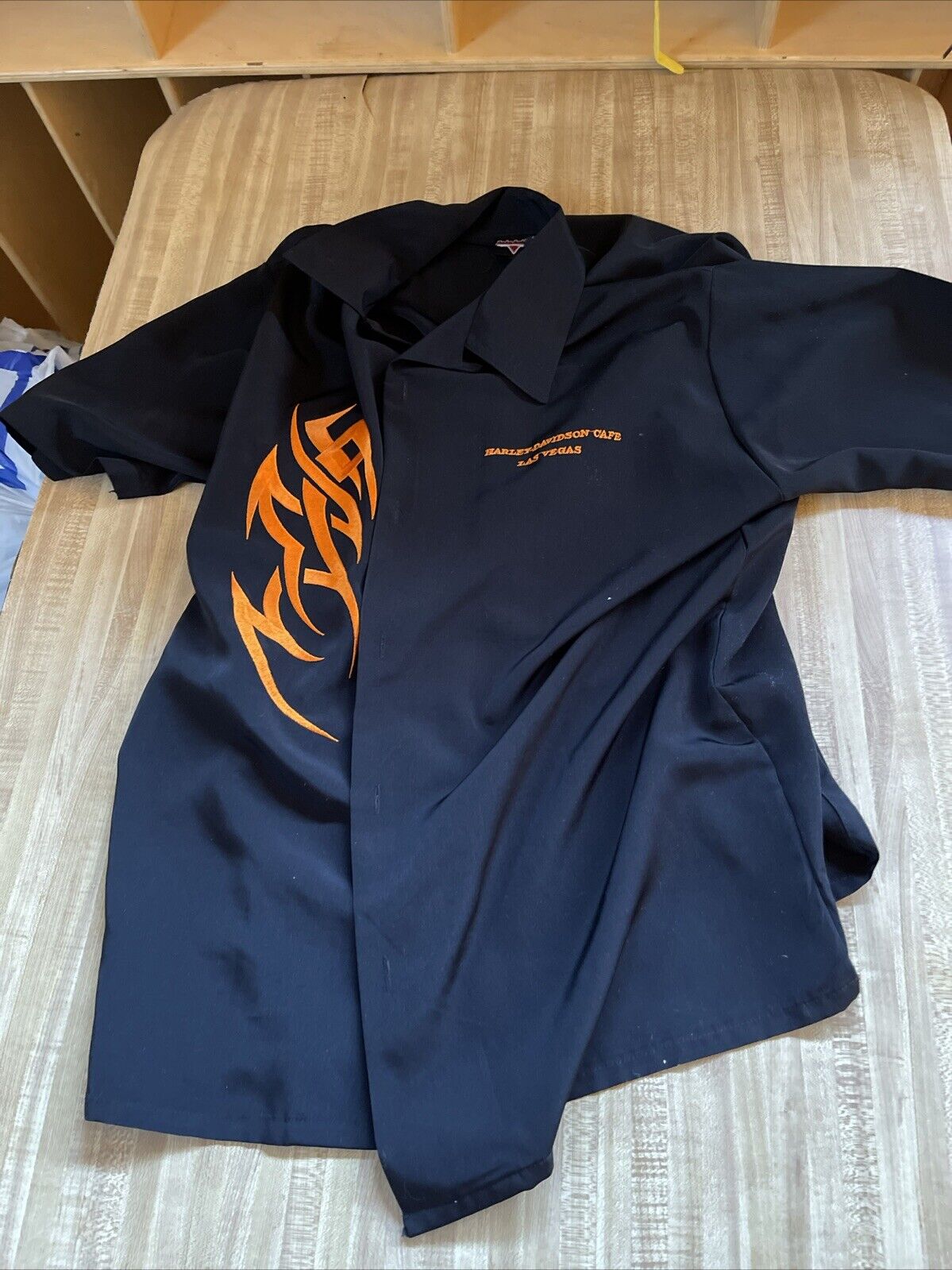 Harley Davidson Cafe Las Vegas Hawaiian Style Bowling Shirt Large 