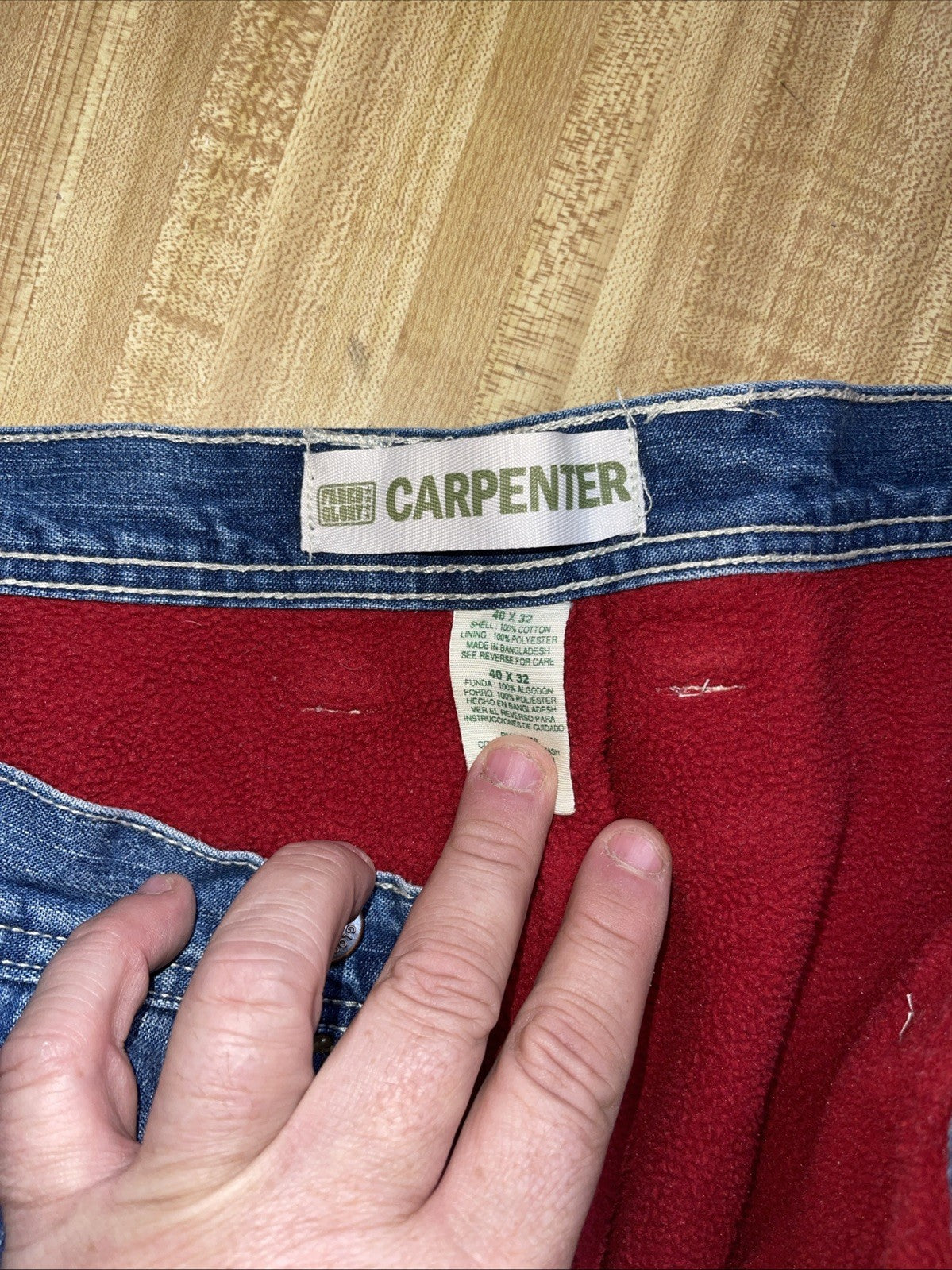 Vintage Flannel Lined Faded Glory Carpenter Jeans 40/32