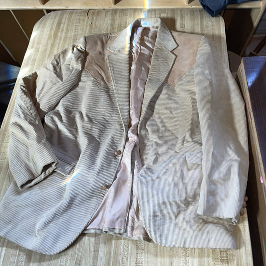 Vintage Brad Whitney Corduroy And Leather Jacket 