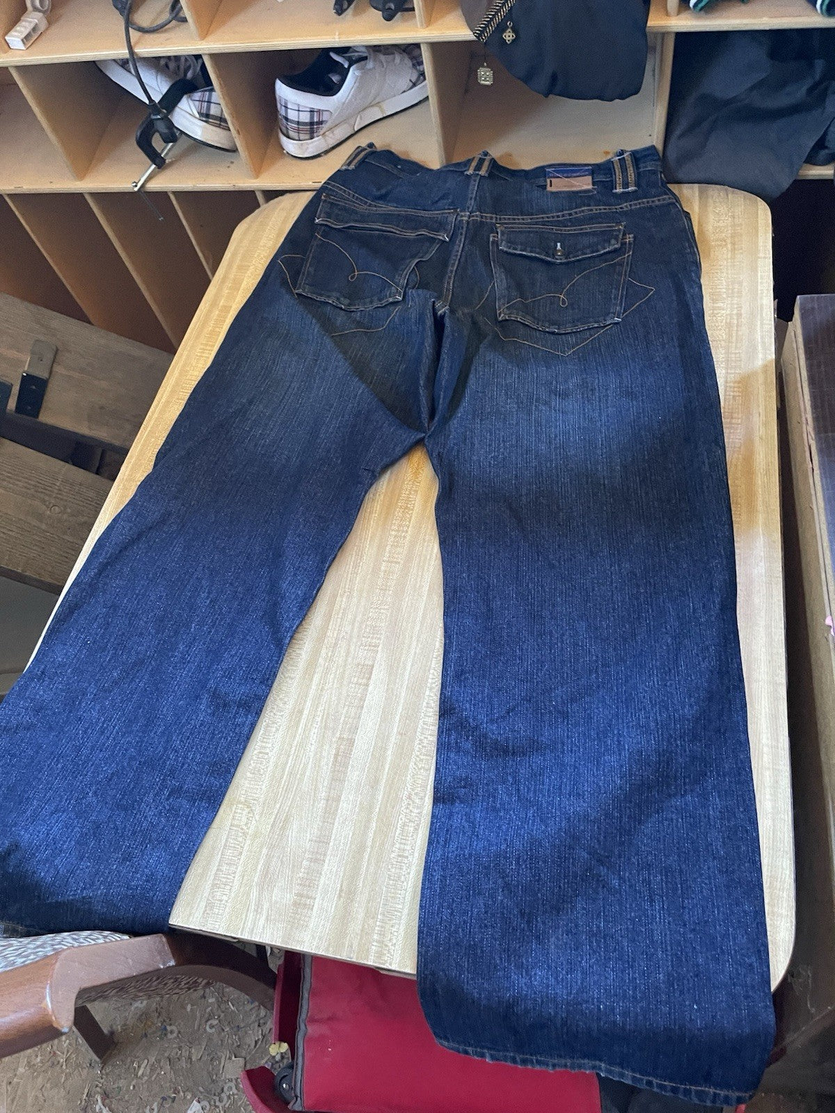 Clench Carpenter Jeans Wide Leg Y2K Hiphop Streetwear 36/32