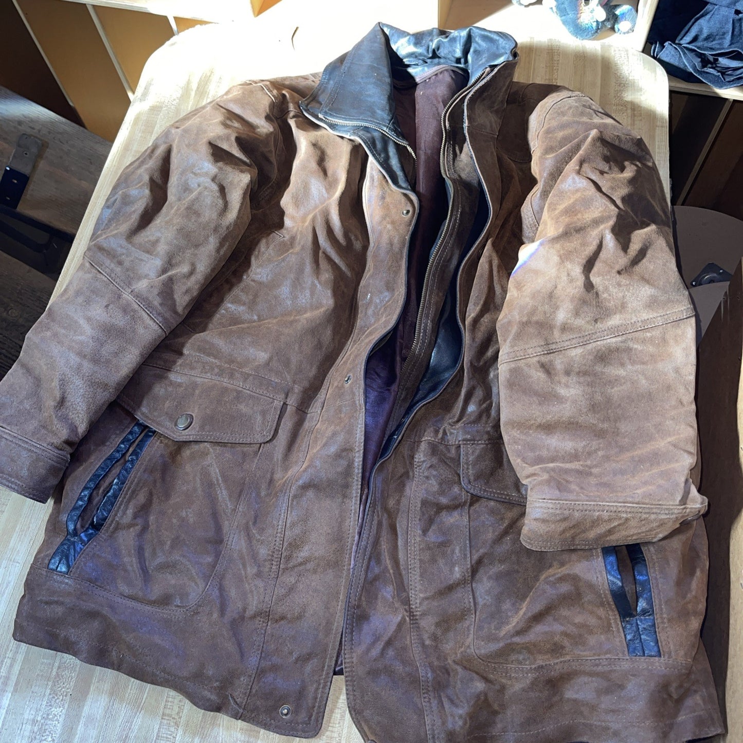 Vintage Leather Chore Coat XXL 