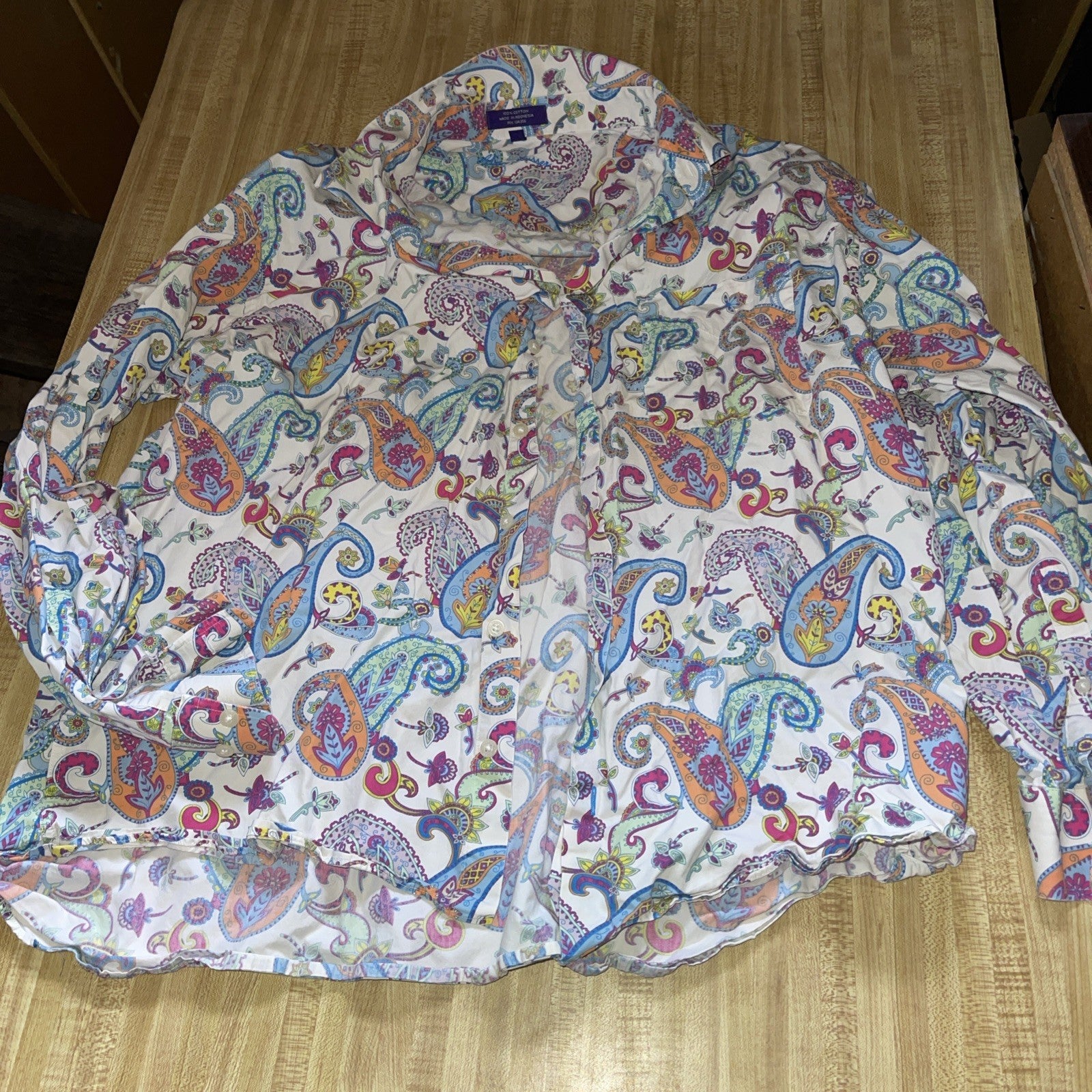 Alan Flusser Button Up AOP XXL 