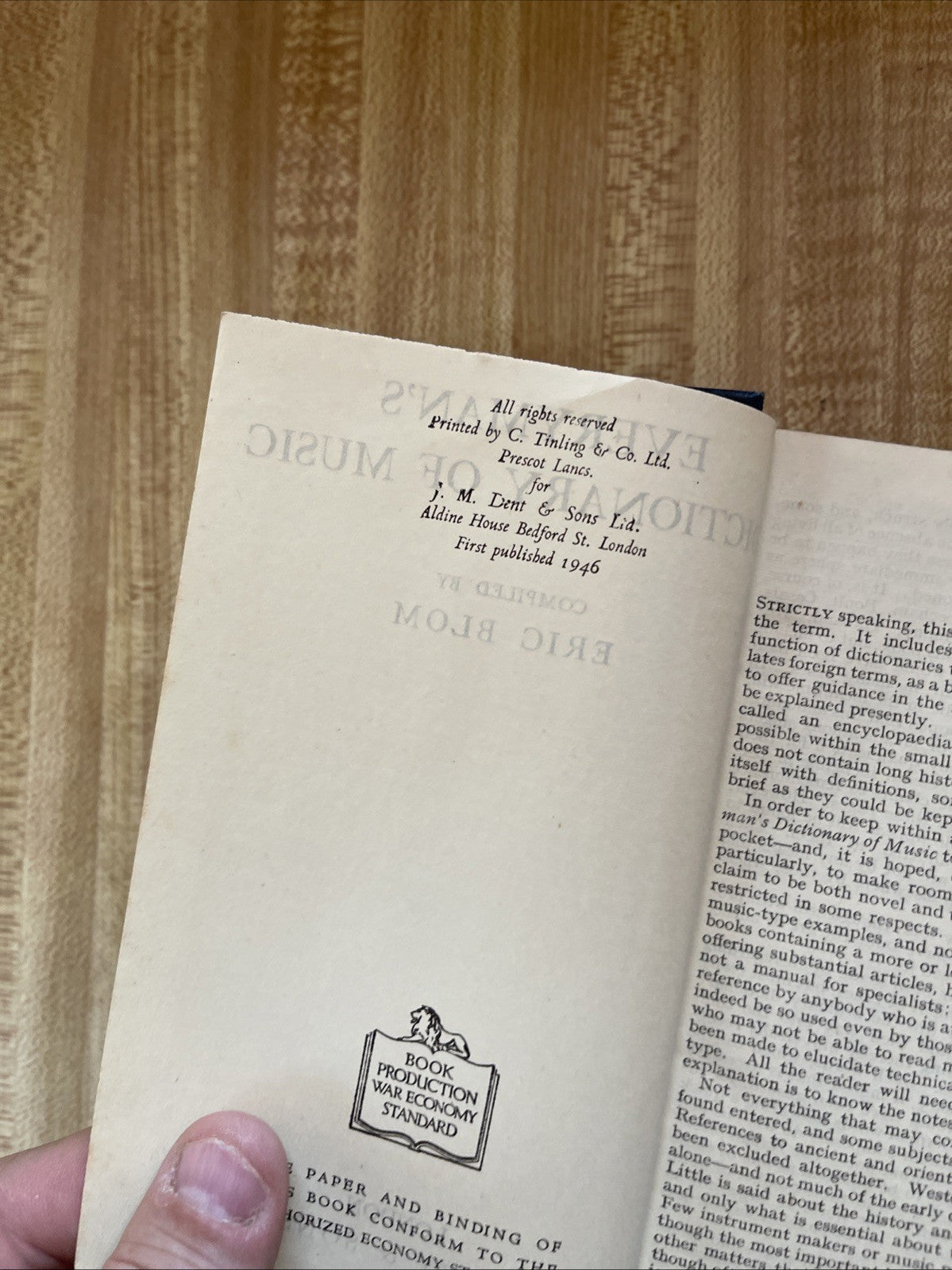 Everyman’s Dictionary Of Music Hardcover 