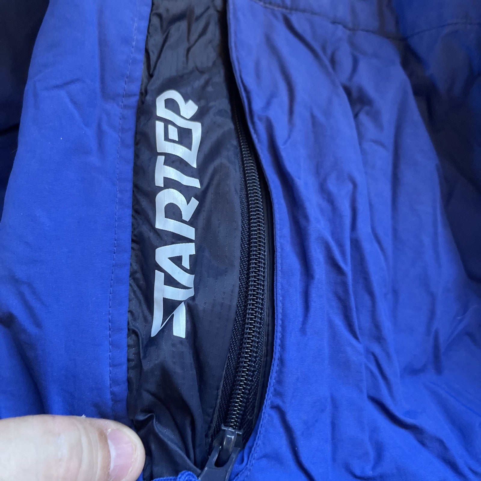 Vintage Starter Puffer Jacket Reversible Zipoff Sleeves 