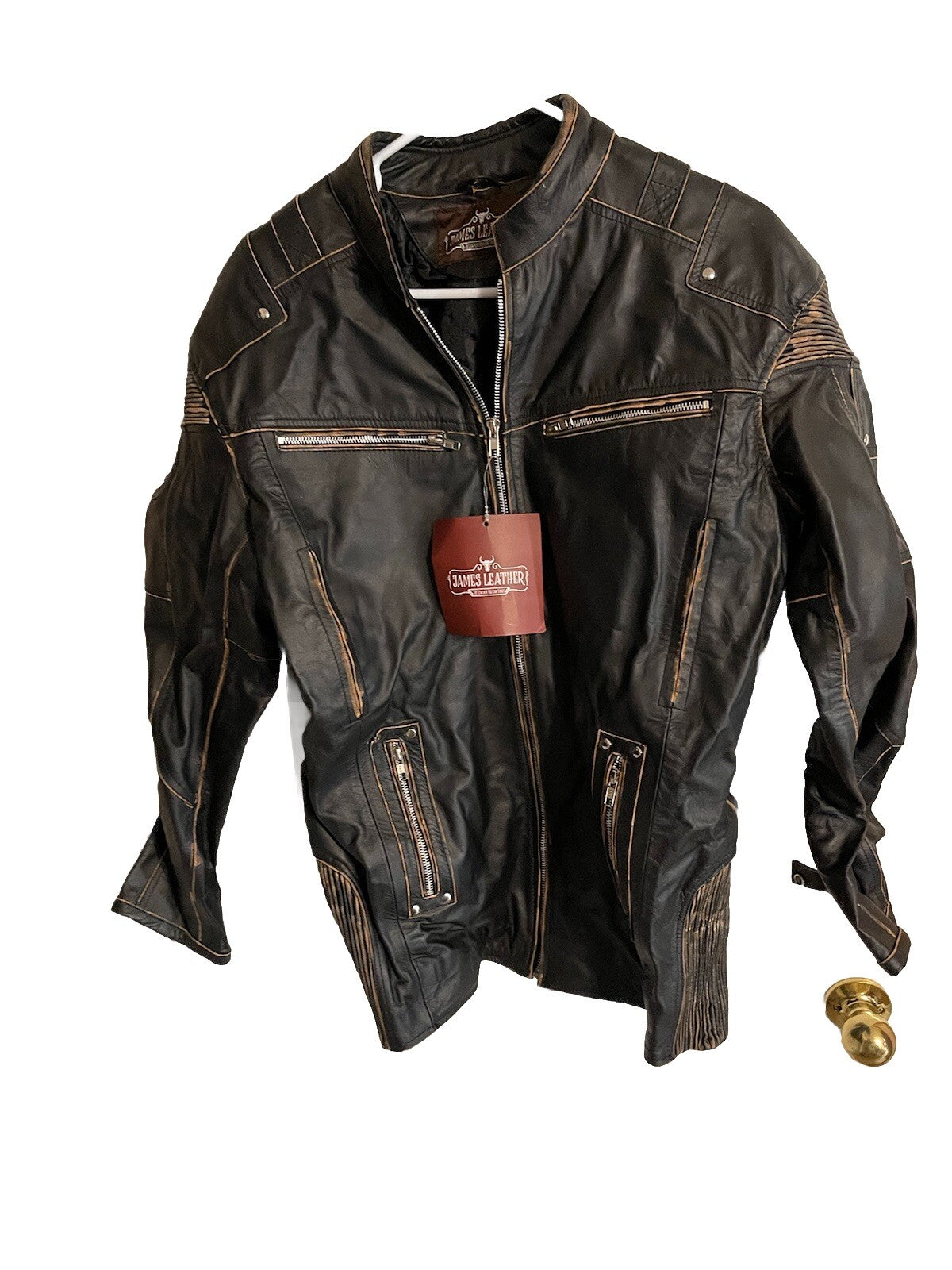 James Leather Biker Jacket XL NWT