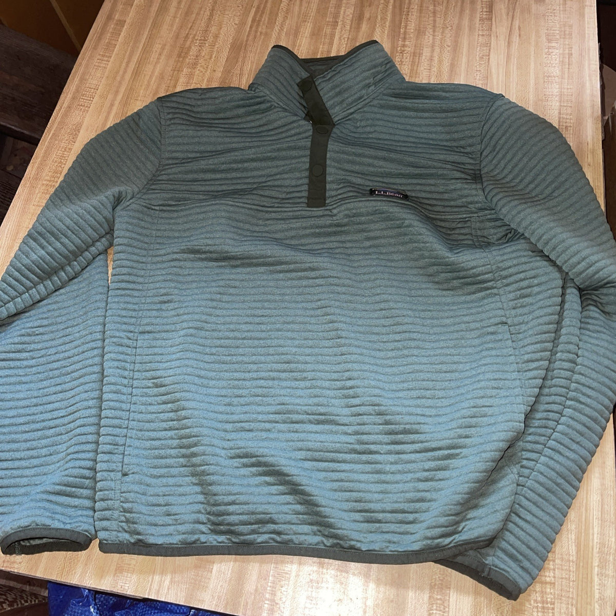 LL Bean Snap Button Sweater Large 