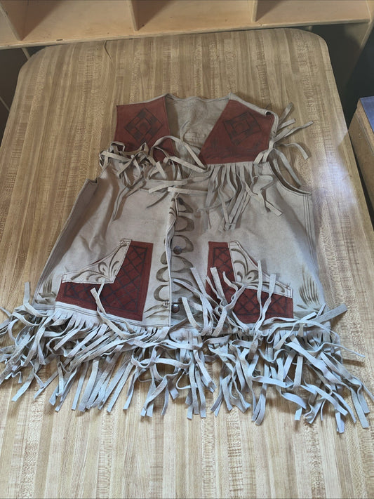 vintage leather vest men Western 