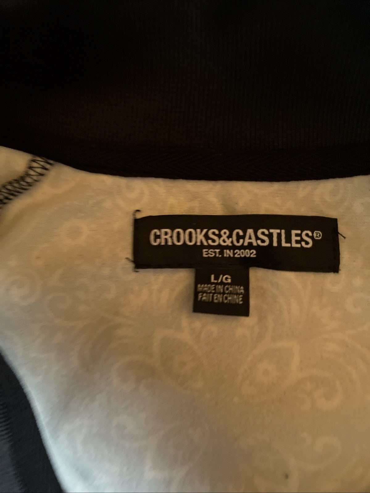 Crooks & Castles Bandanna Print Track Jacket Large Hiphop Streetwear 