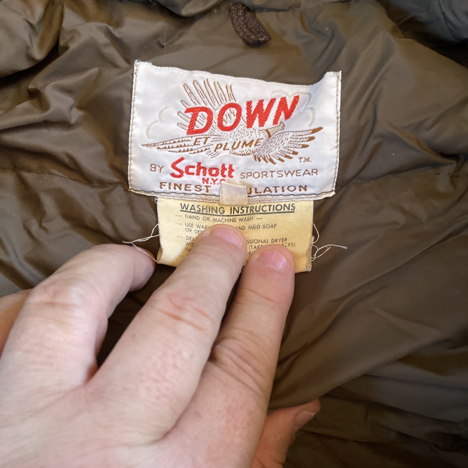 Vintage Schott Down Et Plume Coat Small 