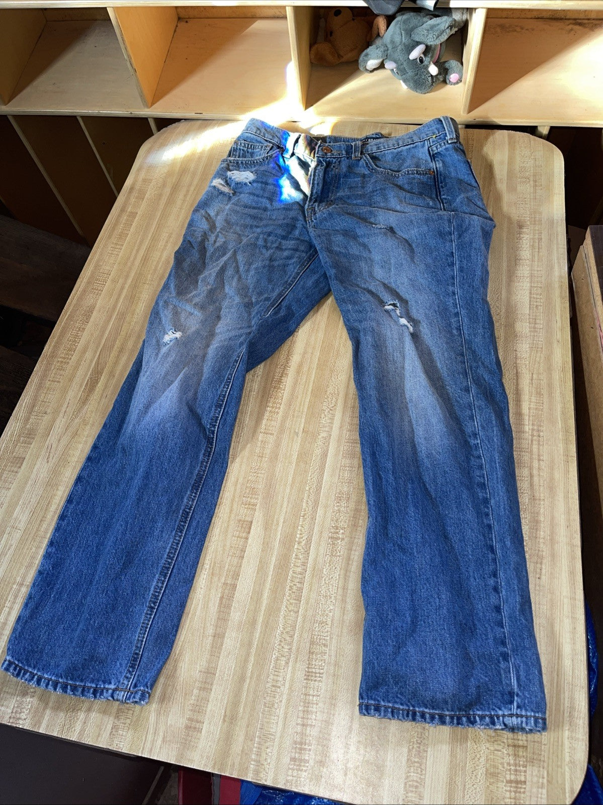 lucky brand mid rise boy jeans 8 Distressed 