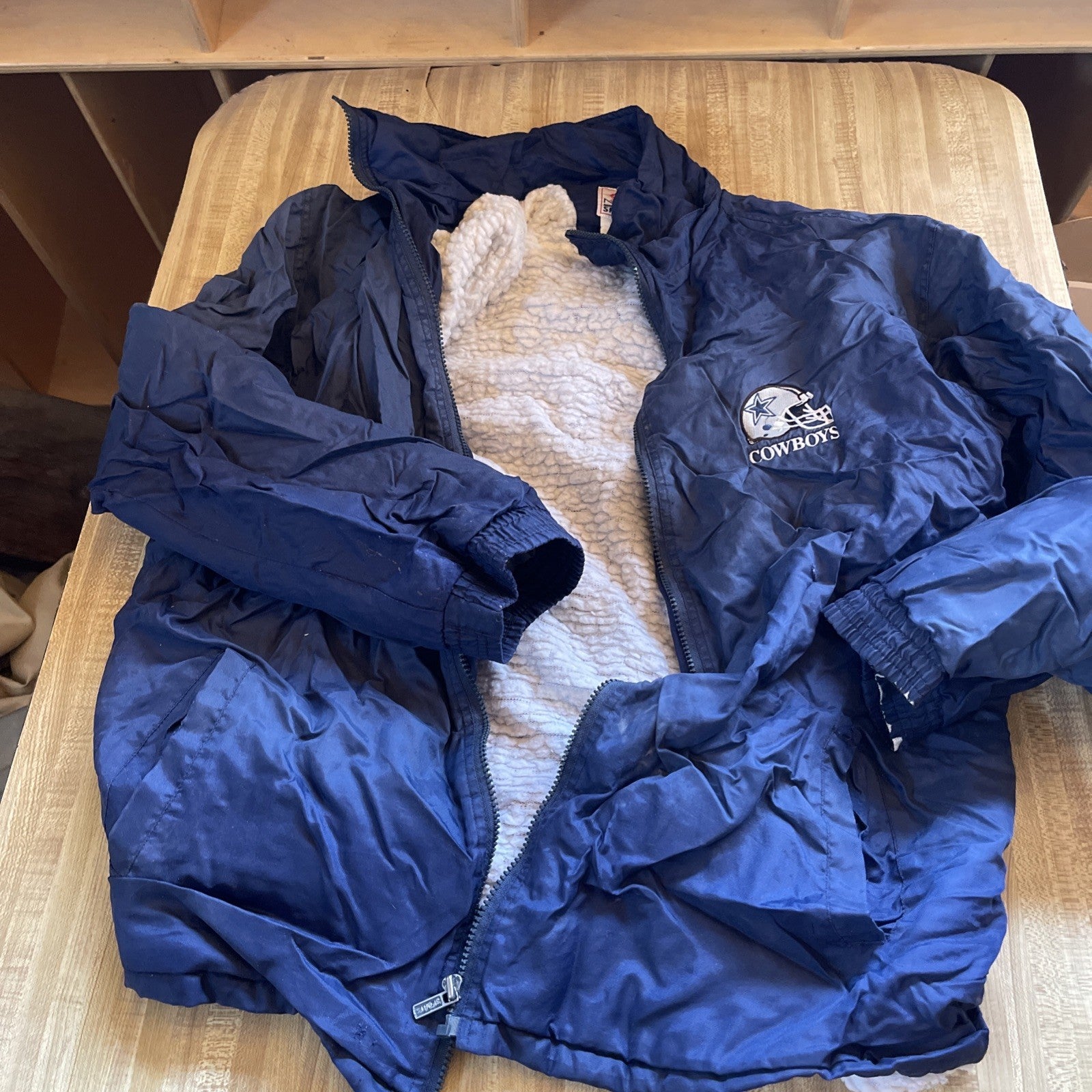 Vintage Nice On Sports Sherpa Lined Dallas Cowboys Jacket 