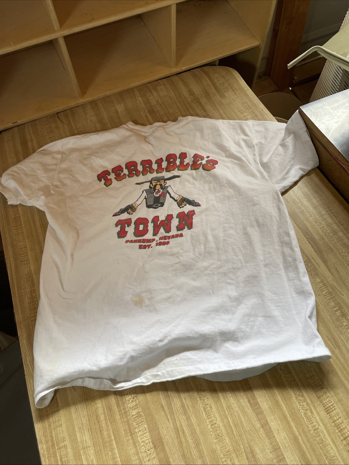 Vintage Hanes Beefy T Shirt XL Terribles Town Casino Stained