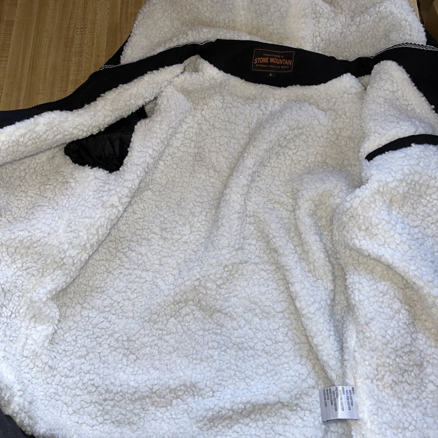 Stone Mountain Clothing Brand Sherpa Lined Full Zip Hoodie Large 
