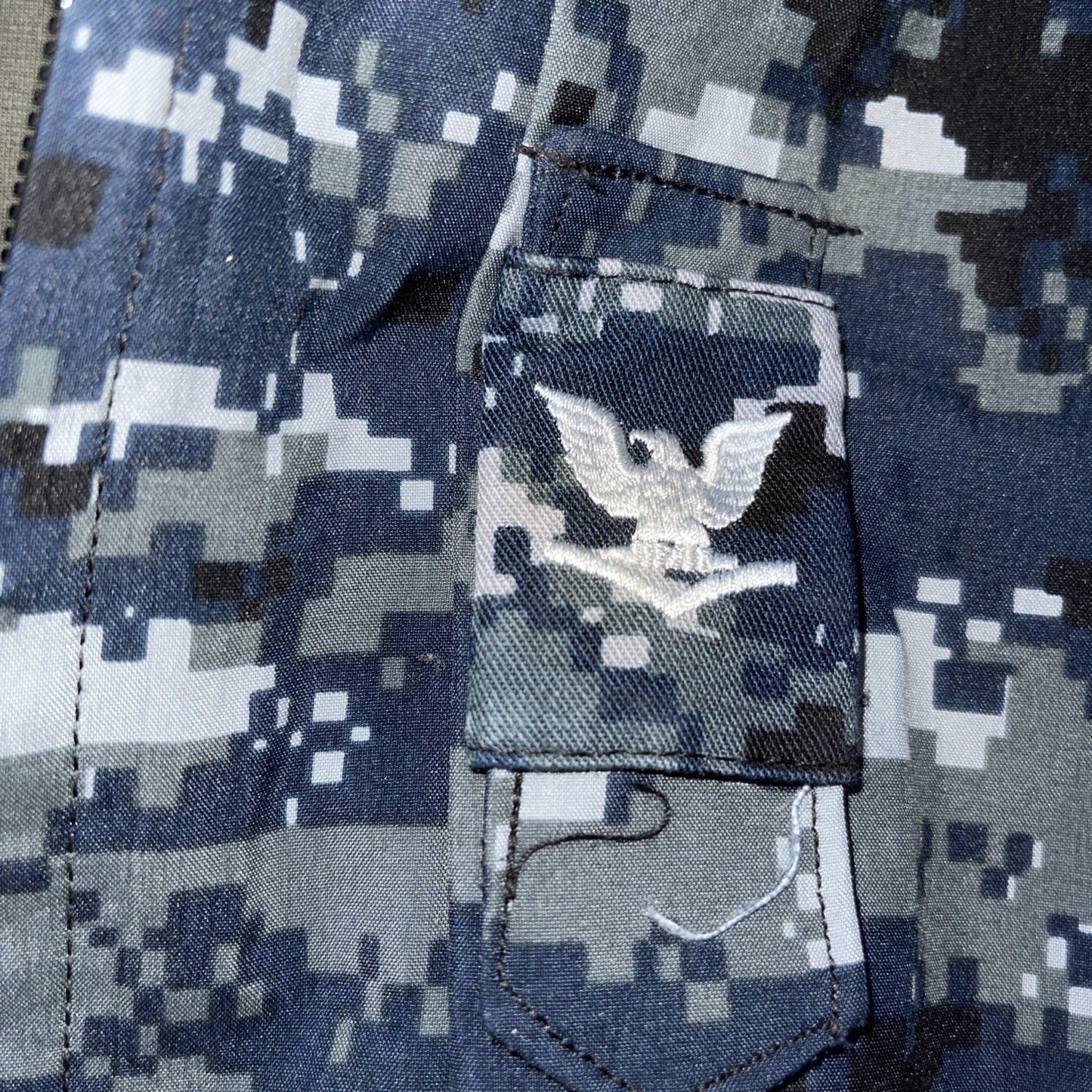 Blue Digital Camo Goretex Jacket Large X Long US Navy Issued