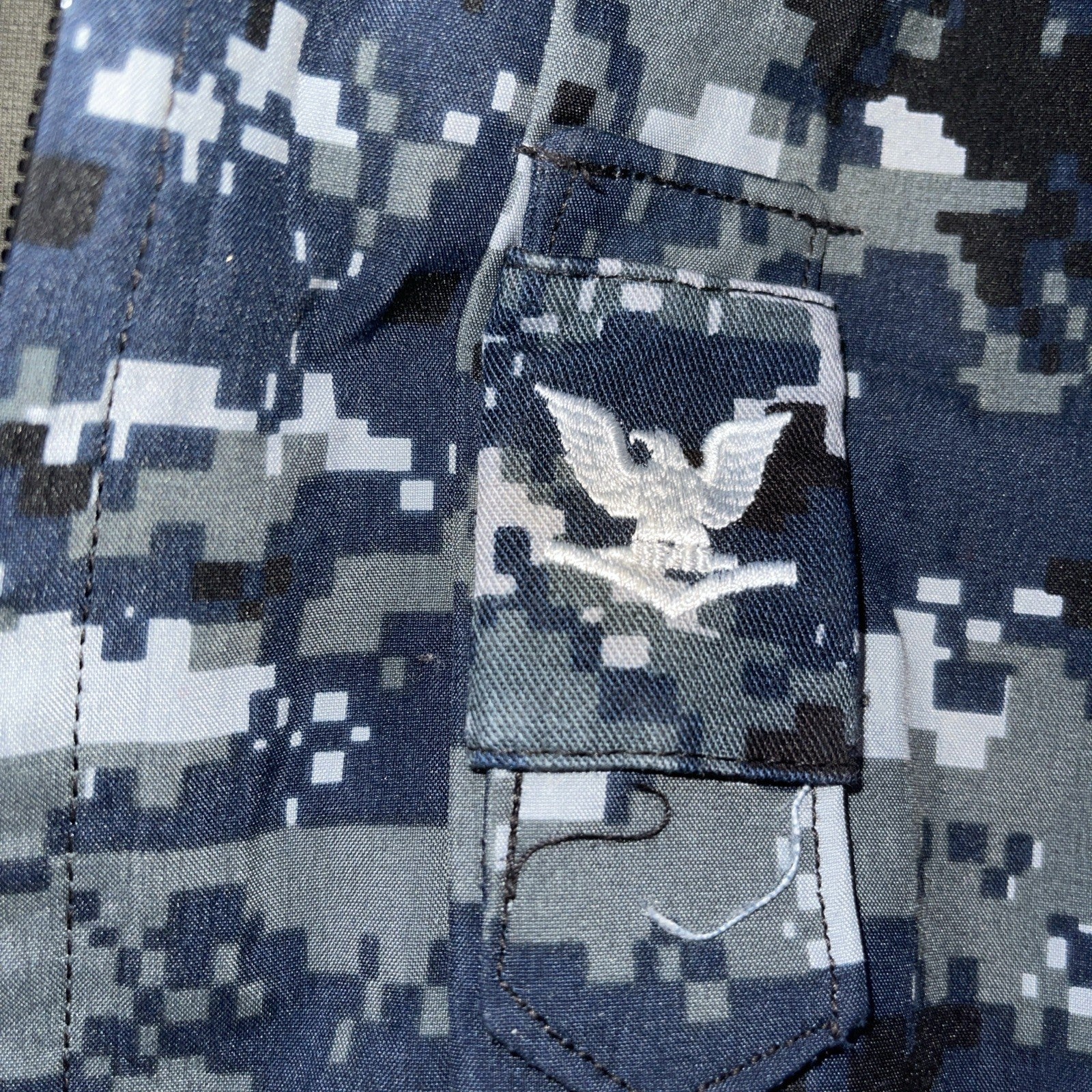 Blue Digital Camo Goretex Jacket Large X Long US Navy Issued