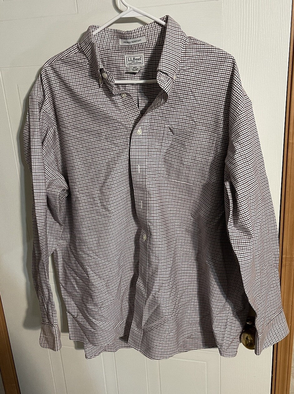 LL Bean Wrinkle Resistant Button Down 17.5