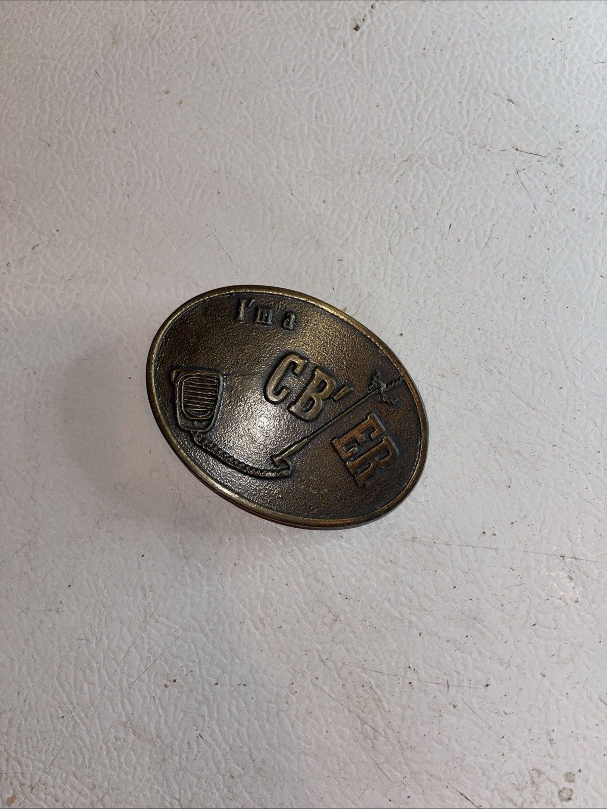 Vintage "I'm a CB'er" Brass  Belt Buckle  CB Radio Memorabilia