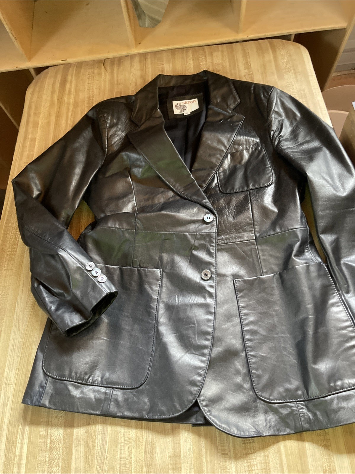Vintage Silton Leather Blazer 40
