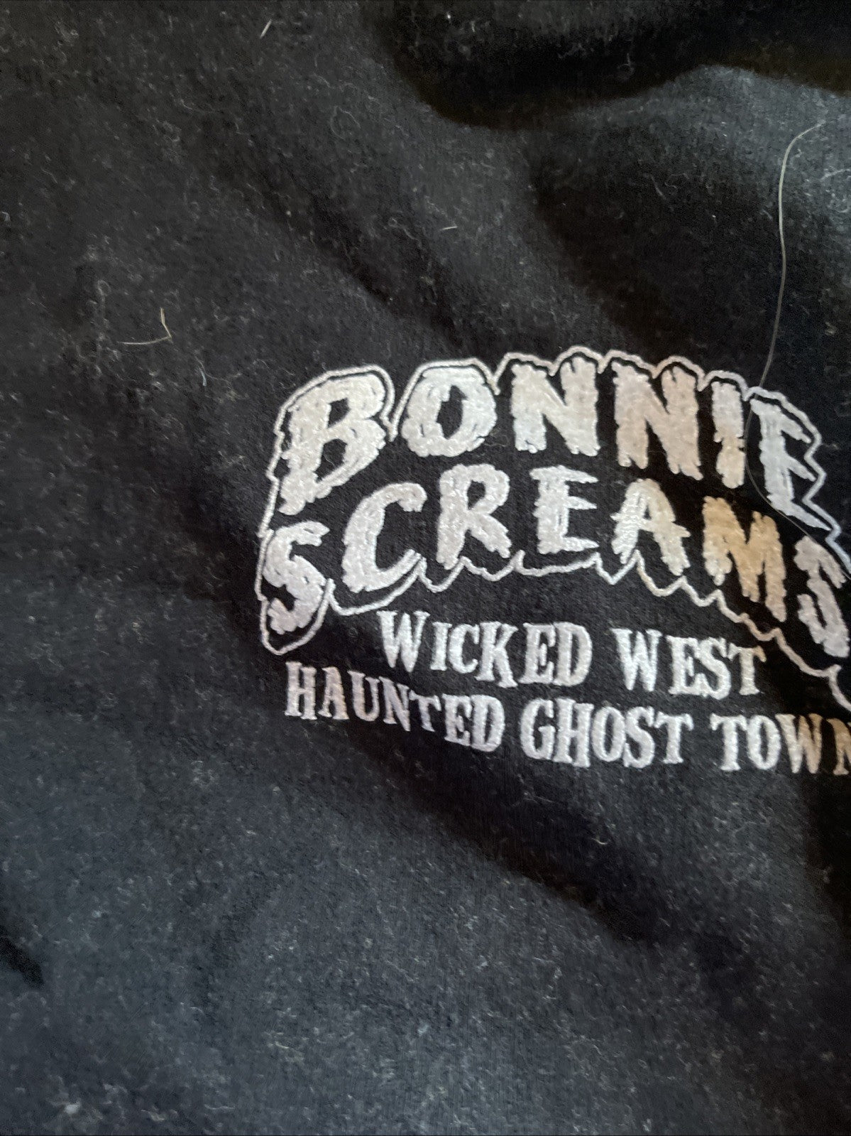 Bonnie Screams Wicked West Haunted Ghost Town Hoodie Large 