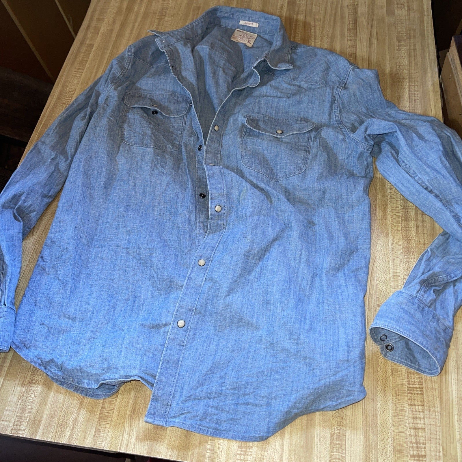 Vintage Lucky Brand Denim Pearl Snap XL