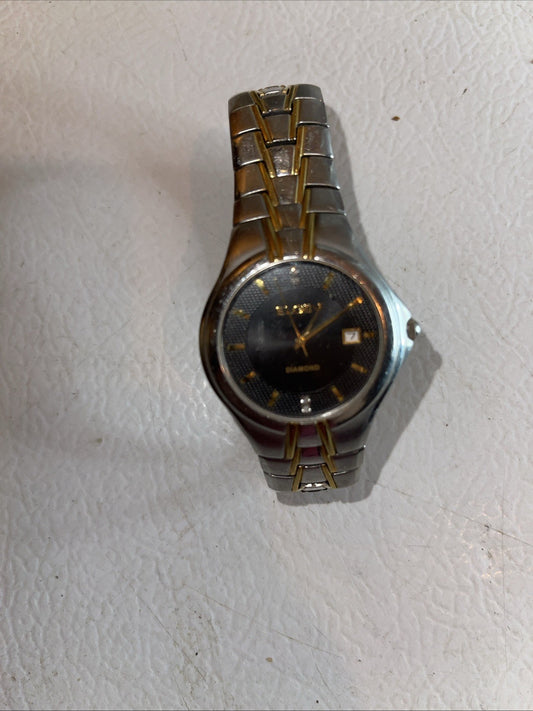 Elgin Diamond Men’s Watch As Is For Parts Missing Back 