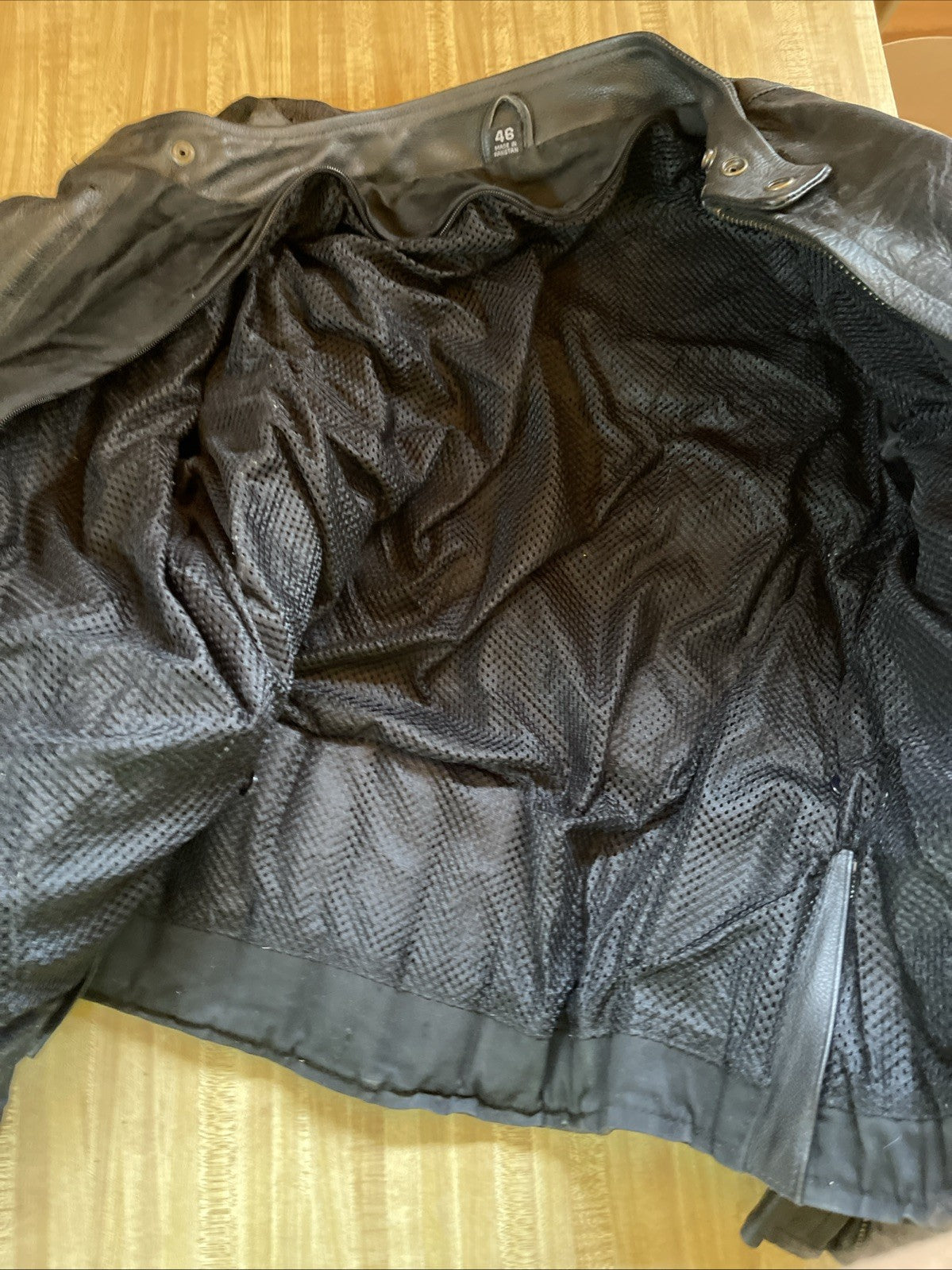 vintage leather motorcycle jacket 46