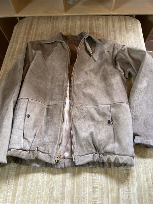 Vintage Altman Of Dallas Suede Bomber Jacket Large 